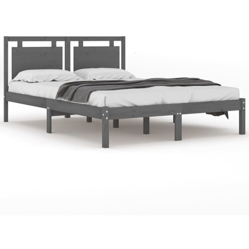 VidaXL Posteljni okvir siv iz trdnega lesa 200x200 cm, (20684674) Slike