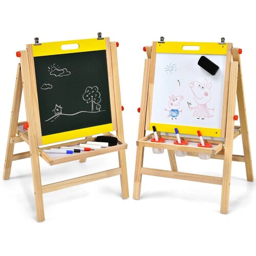 Costway Izobraževalna tabla za otroke, ki se bri&amp;scaron;e na suho &amp;ndash; kredna tabla, (5000520528) Slike