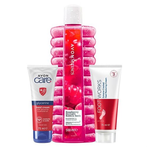 Avon Crveni TRIO za kompletnu negu tela Slike