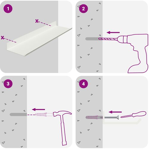  Lebdeća polica Zidne 3 pcs Bijeli 40 x 9 x 2,5 cm Čelik Slike