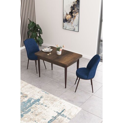 Hanah home trpezarijski set Nil, sto i 2 stolice, ploča u dekoru drveta Baroque, teget tkanina Babyface Cene