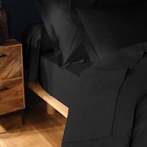 Douceur d int&amp;eacute;rieur Črna bombažna rjuha 180x290 cm Lina &amp;ndash; Slike