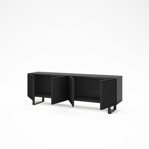Marckeric Crna TV komoda 161x55x35 cm Peta &amp;ndash; Slike