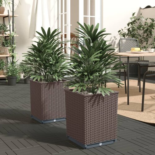 vidaXL Visok lonec 2 kosa rjave barve 30x30x37 cm polipropilen Cene