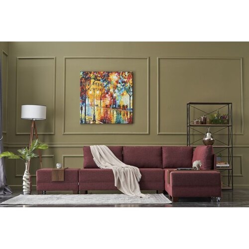Atelier Del Sofa Fly Right ugaona garnitura na razvlačenje 210 × 280 cm, bordo Cene