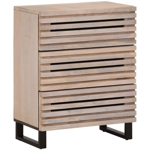  The Living Store Komoda bela 60x34x75 cm trden mangov les - Komoda, (21498672) Slike