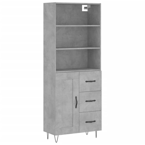 Maison Chic Visoka Komoda - Predalnik betonsko siva 69,5x34x180 cm inženirski les, (21720824) Cene