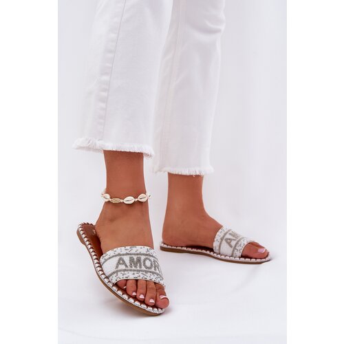 Boto Women Flat Sandals With Decoration White Dorfedi Cijene