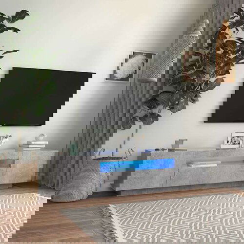 vidaXL TV ormarić s LED svjetlima siva boja betona 160 x 35 x 40 cm Cijene