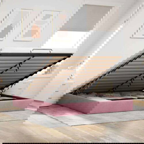 vidaXL Otomanski posteljni okvir brez vzmetnice roza 200x200 cm žamet Cene