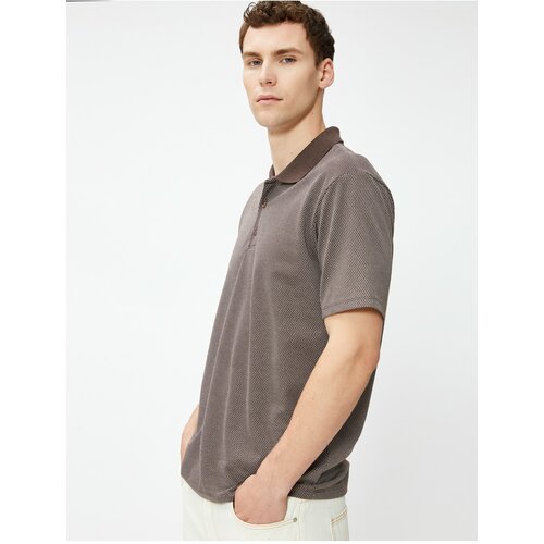 Koton Polo Neck T-Shirt Buttoned Short Sleeve Geometric Printed Cene