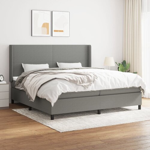 The Living Store Box spring postelja z vzmetnico temno siva 200x200 cm blago - Box Spring Postelja, (21519100) Cene