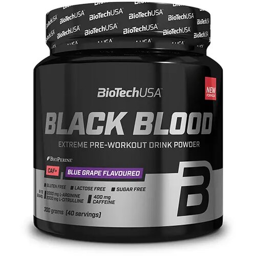 BioTech USA Pre-workout Black Blood Shot, Plavo grožđe, 300g Slike