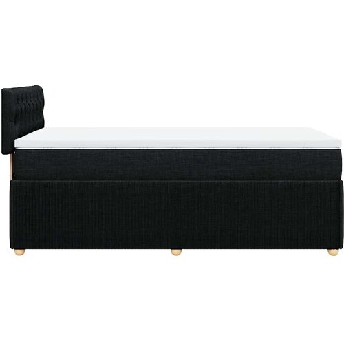  Krevet s oprugama i madracem crni 90x200 cm od tkanine Slike