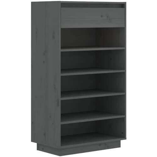 VidaXL Omarica za čevlje siva 60x34x105 cm trdna borovina, (20601809) Slike