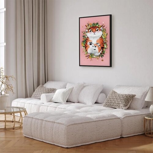  Slika - Tigger on the Grass (1 Part) Vertical 80x120 U crnom drvenom okviru Slike