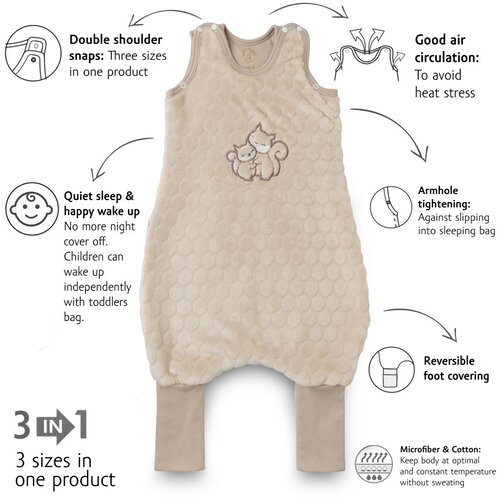 KENGURU GOLD vreća za spavanje s nogavicama TOG2, &amp;quot;Popcorn-squirrel &amp;quot;, 6-24m KG4075 Slike
