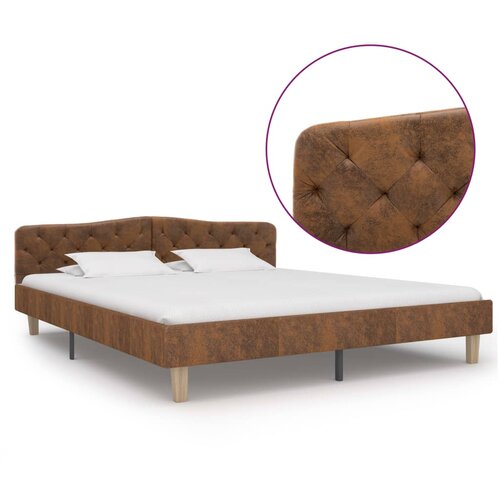  Posteljni okvir rjav iz umetnega semi&amp;scaron; usnja 180x200 cm Slike