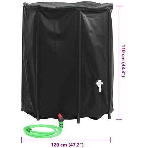  Spremnik za vodu sa slavinom sklopivi 1250 L PVC Slike