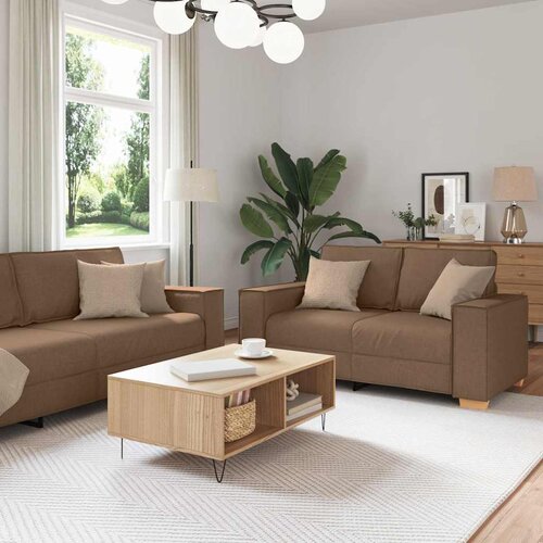 SOFA 3 pcs Smeđa 220 x 80 x 84 cm Platnasta tkanina Cijene