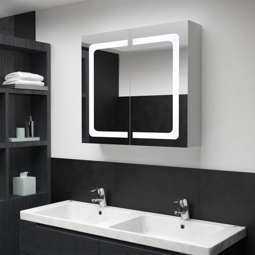 Furnova LED kopalniška omarica z ogledalom 80x12,2x68 cm, (21947110) Cene