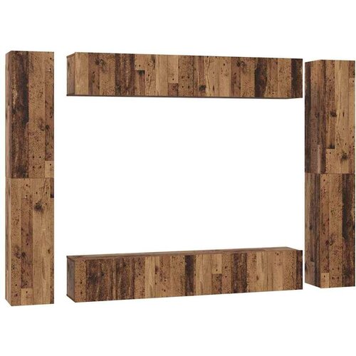  Set TV komoda s policom Zidne Ostalo s pohranom s vratima 10 pcs Staro drvo 30.5 x 30 x 90 cm Slike