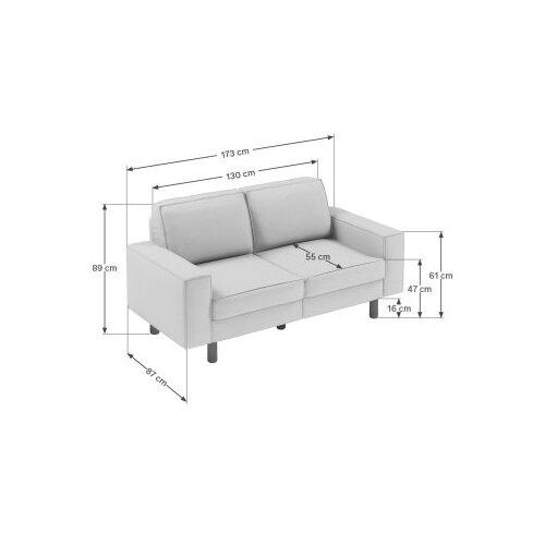 Atelier Del Sofa 2-Seat sofa sparrow 2 ocean blue walnut Slike