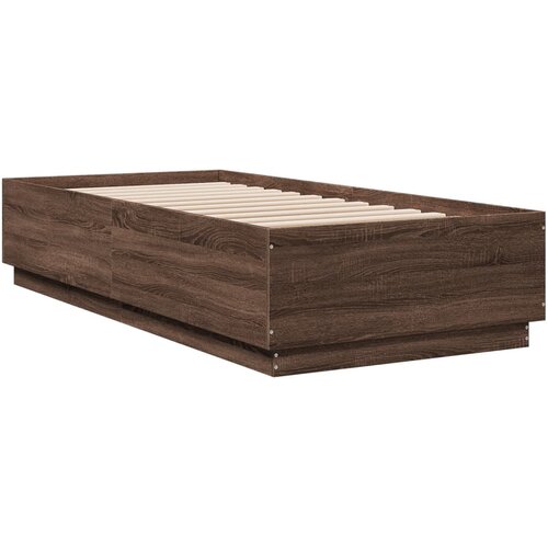  Okvir za krevet s LED svjetlima boja hrasta 100 x 200 cm drveni Slike