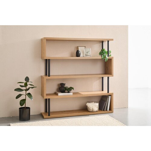 XORA REGAL 156/165/35 cm črna, barve hrasta Slike