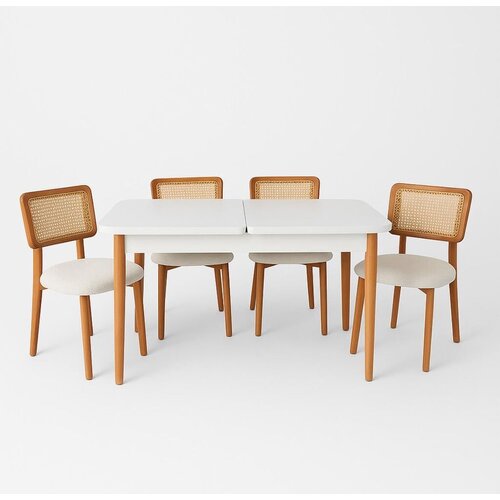 Hanah home trpezarijski set natura, braon-beli Cene