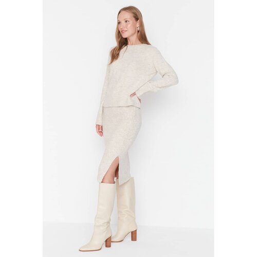 Trendyol Stone Cycling Collar Knitwear Bottom-Top Suit Slike