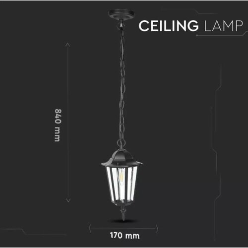  Spolja&amp;scaron;nji luster na lancu 1xE27/40W/230V IP44 crni Slike