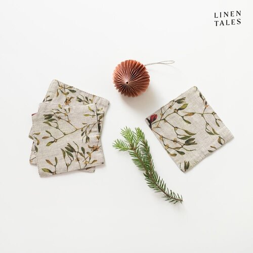 Linen Tales Podmetači za čaše u setu 4 kom s božićnim motivom u prirodnoj boji – Cijene