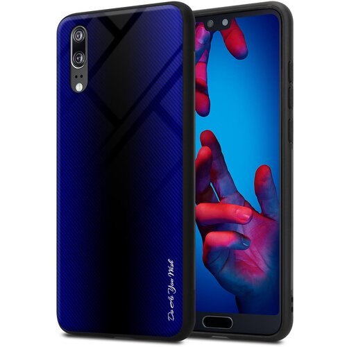 Cadorabo Ohi&scaron;je, združljiv s Huawei - Stripe Optics v kobaltu vijolični - za&scaron;čitni pokrov iz silikona TPU in hrbet iz kaljenega stekla, (20578521) Cene