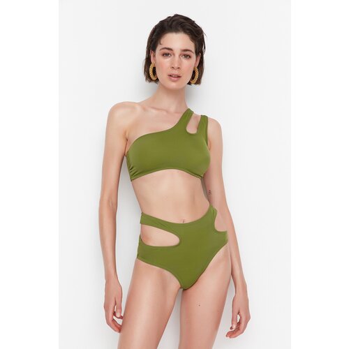 Trendyol Khaki Cut Out Detailed Bikini Bottom Cene