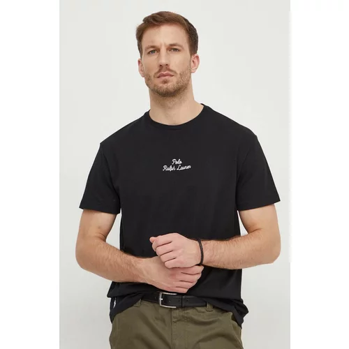 Polo Ralph Lauren Bombažna kratka majica moški, črna barva