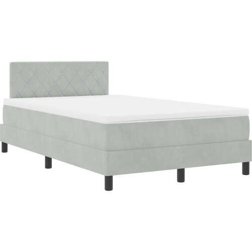 vidaXL Box Spring Krevet s Dušekom & LED Svjetlom Svjetlosiva 120x200 cm Baršun Cene