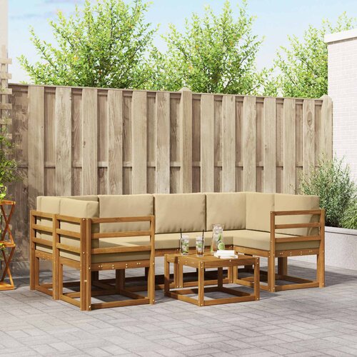  Set vanjskih sofa 7 kom. Prirodna i bež Cene