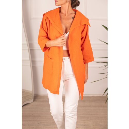 armonika Women's Orange Seasonal Jacket with Epaulette Sleeves Cene