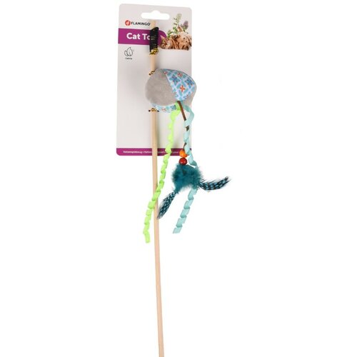 Flamingo igračka za mačke pecaljka kirk dangler ball 40cm plava Slike