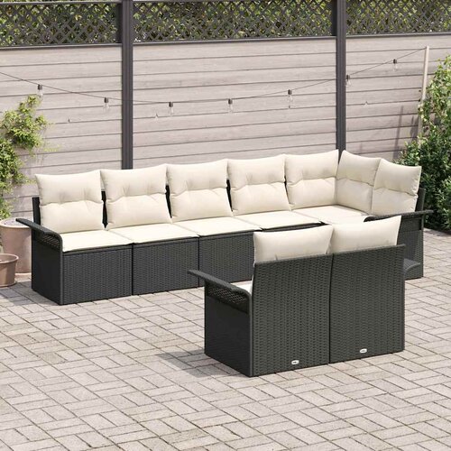 Sjedeća garnitura za vrt 8 kom. Crna poliratan 55 x 55 x 37 cm Slike