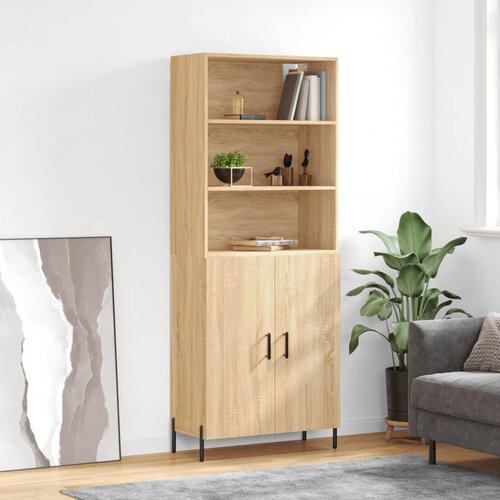 vidaXL Visoka komoda sonoma hrast 69,5x34x180 cm inženirski les Cene