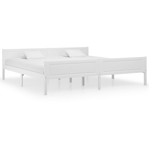VidaXL Posteljni okvir iz trdne borovine bel 200x200 cm Slike