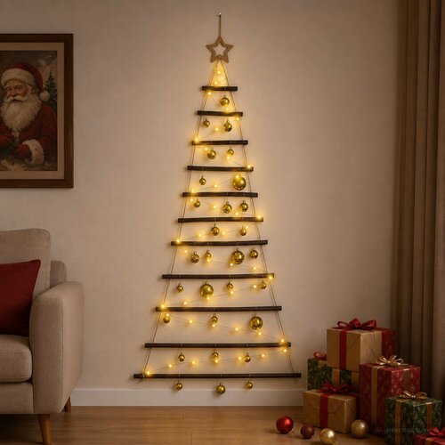  Viseća božićna jelka s kuglicama 30 LED lampica Vi&amp;scaron;ebojno Slike