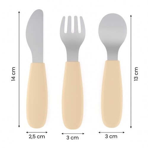 Petite&amp;amp;Mars Take&amp;amp;Match Stainless Steel Cutlery Set pribor za djecu Misty Green 12m+ 3 kom Slike