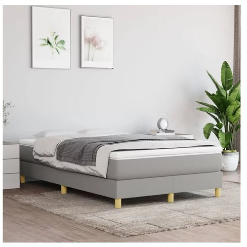  Box spring posteljni okvir svetlo siv 120x200 cm blago