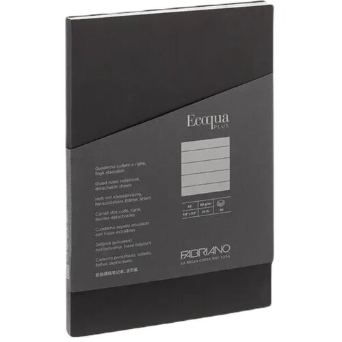 EcoquaPlus, notes, 90 lista, Fabriano, odaberite motiv A5 Dikto Crna Slike