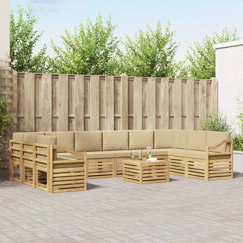  Set vanjskih sofa 11 kom. Bijela i bež Poliester Cijene