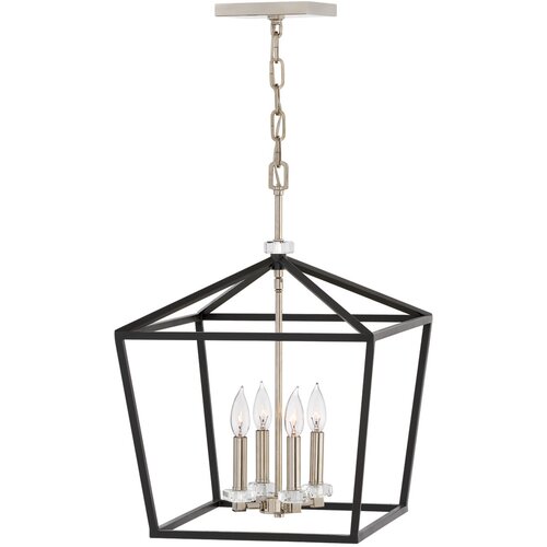 Quintiesse Hinkley Stinson Viseča stropna svetilka Lanterns črna s poliranim nikljem, (22098262) Cene