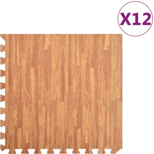 VidaXL Podne prostirke 12 kom s godovima drva 4,32 m&amp;sup2; od EVA pjene Slike